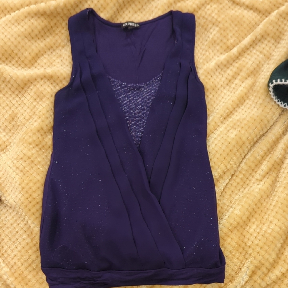Express Women's Deep Purple Sleeveless Blouse